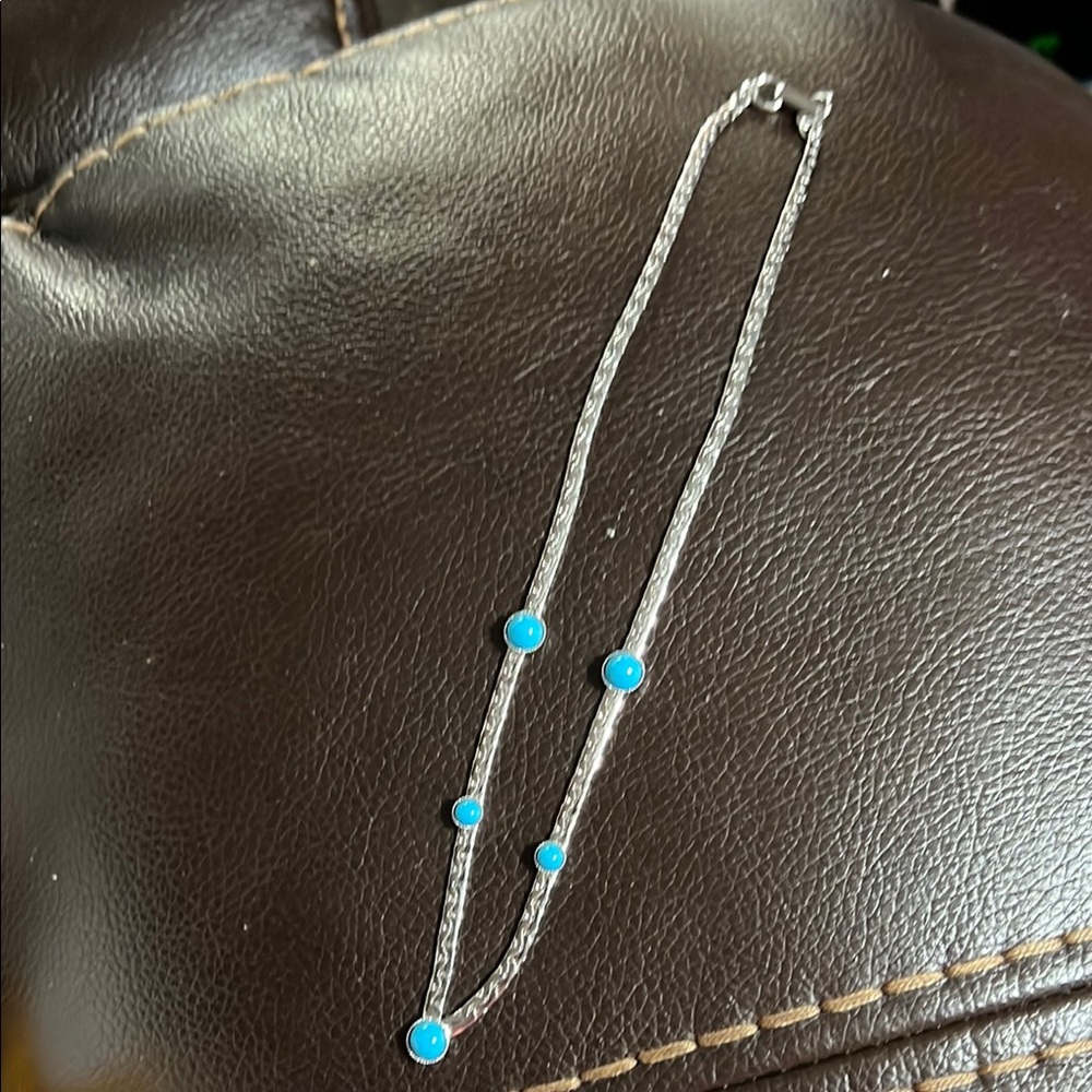 Elegant Silver and Turquoise Blue Necklace